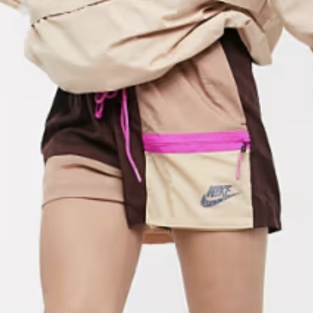 SOLD** Nike Women's Tan and Brown Athletic Shorts